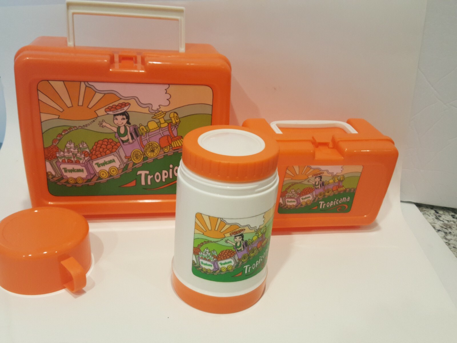 plastic lunch box with thermos
