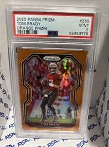 2020 PANINI PRIZM TOM BRADY #255 ORANGE PRIZM TAMPA BAY  PSA 9 MINT  /249 GOAT🐐