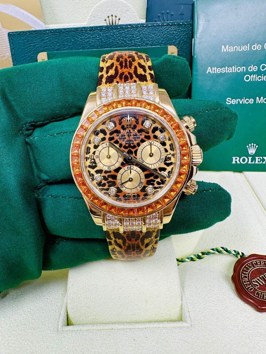 Rolex Leopard Daytona 116598 SACO Yellow Gold Box & Papers
