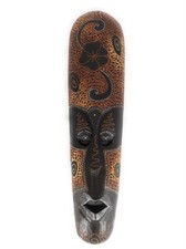 Tribal Tiki Mask 20" w/ Hibiscus - Primitive Art wib370450g
