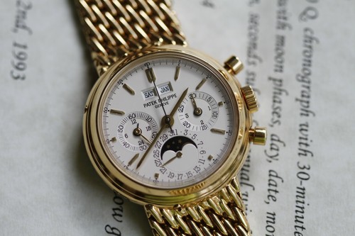 Patek Philippe Ref. 3970J Chronograph perpetual calendar YG Circa 1992 