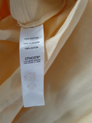 Chicos Size 3 Women's Yellow Crew Neck/Stretch Short Sleeved Blouse NWOT - Picture 5 of 6