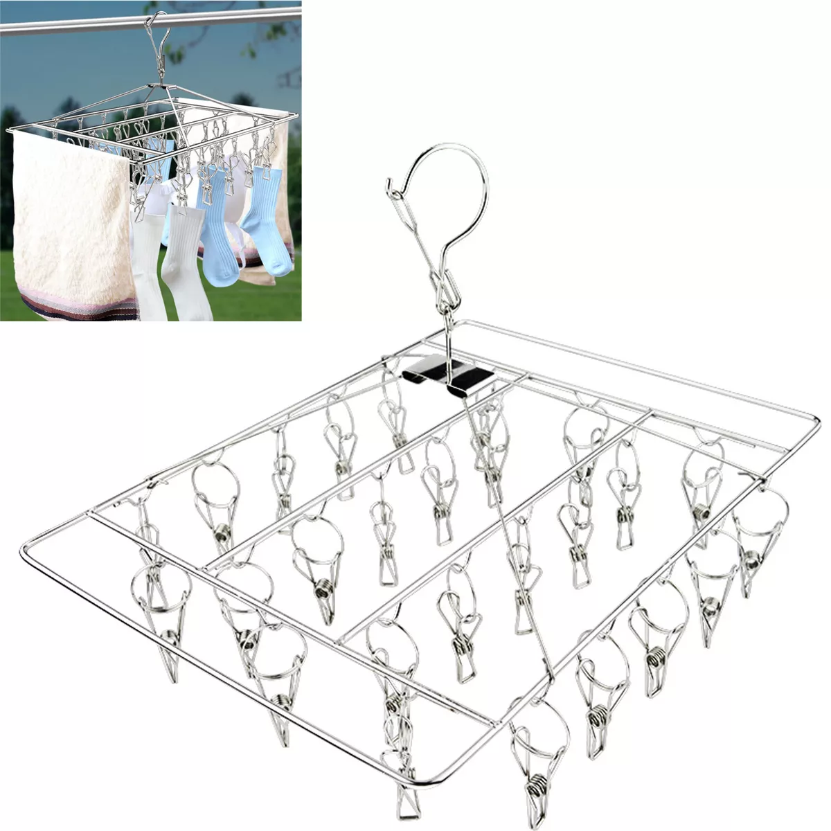 Washing line clothes hanger laundry hooks pegs sale