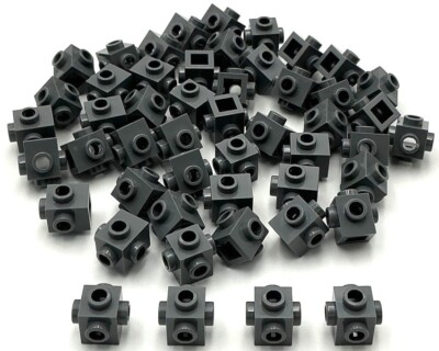 Lego 50 New Dark Bluish Gray Bricks Modified 1 x 1 Studs on 4 Sides Parts