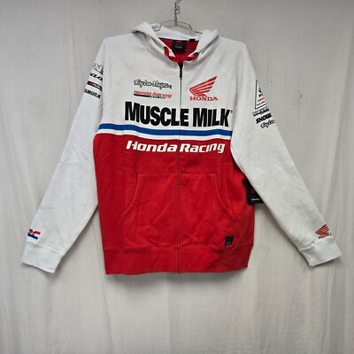 #ad #ad Troy Lee Designs Honda Team Muscle Milk Team Hoodie Jacket White XL DISPLAY $39.99