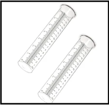 7 Capacity Rain Gauge Glass Replacement Tube With Lip For Yard Garden 2PACK