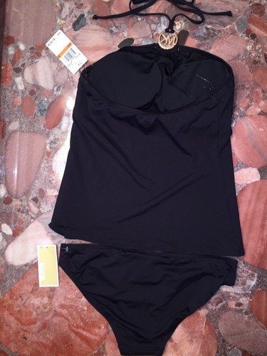 Michael Kors Tankini Badeanzug Logo Charm schwarz 2-teiliges Set Damen neu mit Etikett - Bild 9 von 10