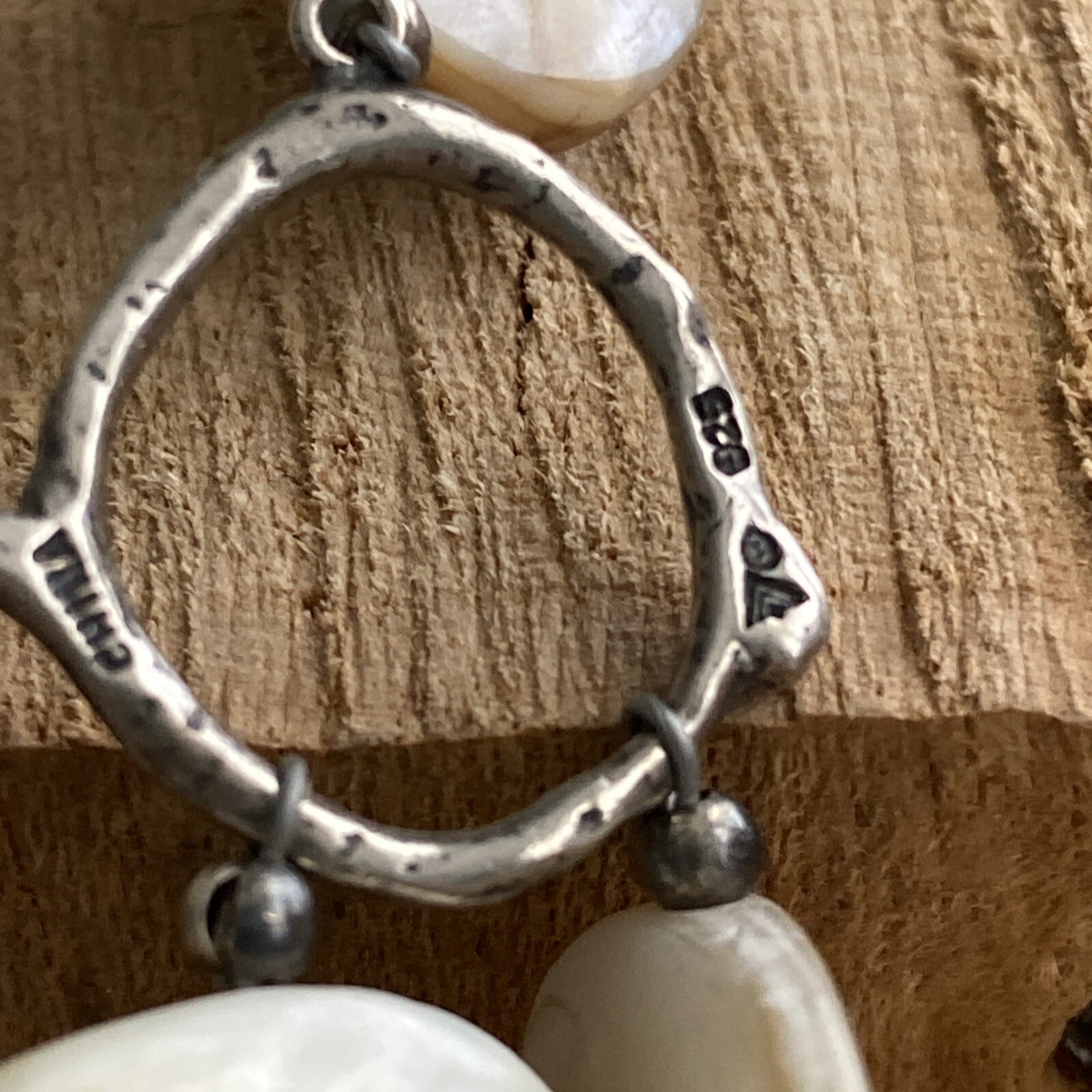 Silpada Sterling Silver Iridescent Mother of Pearl Shell Swag Necklace N1825