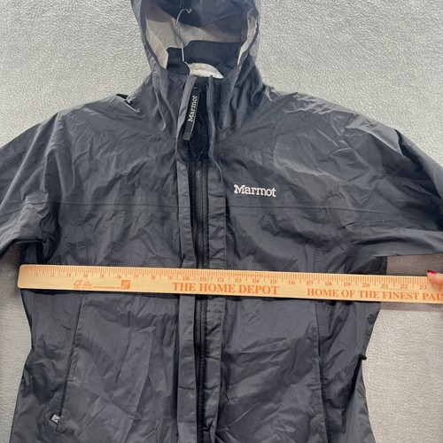 marmot womens size L black hooded full zip rain nylon packable jacket - Picture 6 of 10