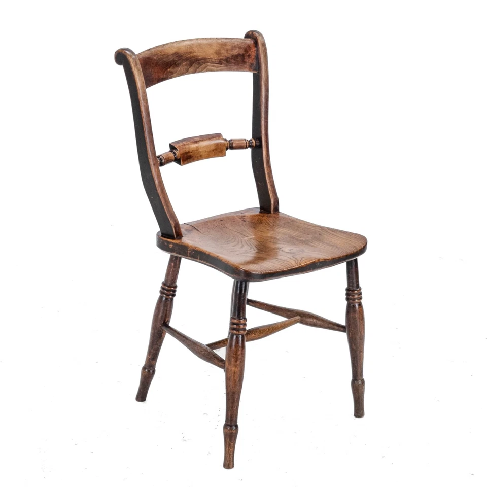 Late 19th Century Elm Ash Beech Windsor Farmhouse Country Kitchen Dining Chair - Image 3 of 4