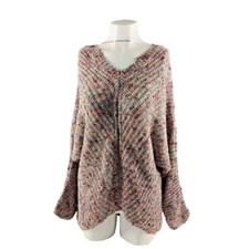 NWT Style Co Stylish Textured Cozy Sweater MEDIUM 8-10 Pastel Pullover V-neck