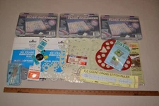 Lot of embroidery supplies: Darice floss organizers, DMC color cards etc