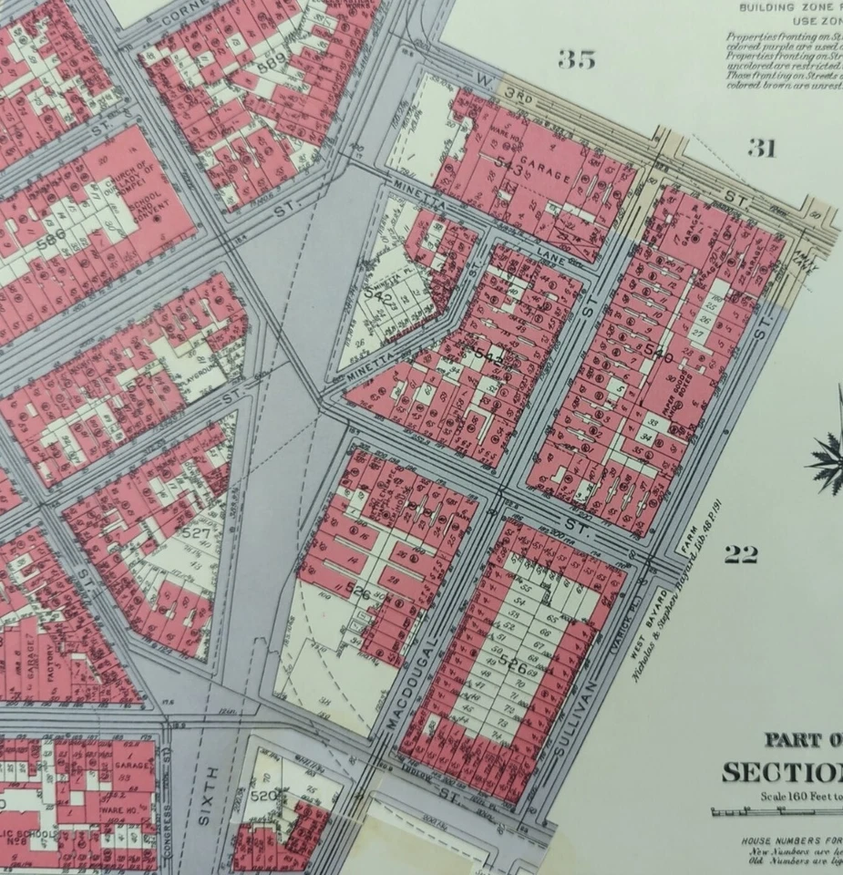 1934 GREENWICH VILLAGE MANHATTAN Map NEW YORK CITY NY ~ Old Vintage Original - Image 4 of 4