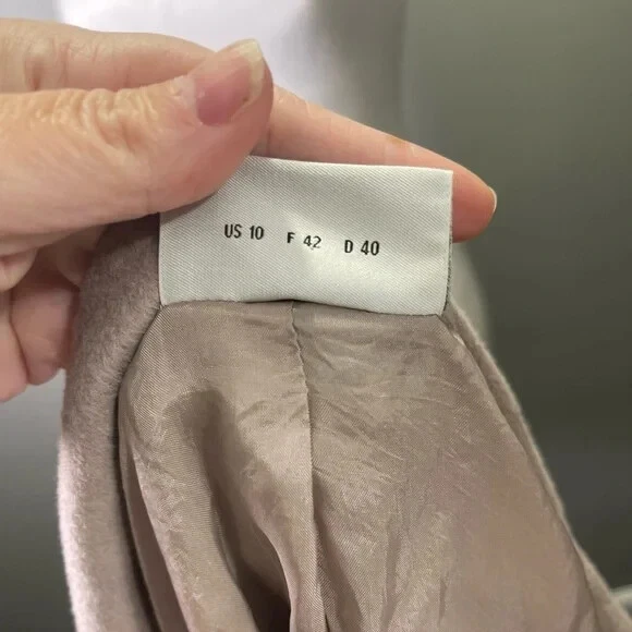 Chaqueta Blazer Para Mujer Akris Punto Lana Angora Beige Tostado Talla 10 Foto 4 de 4