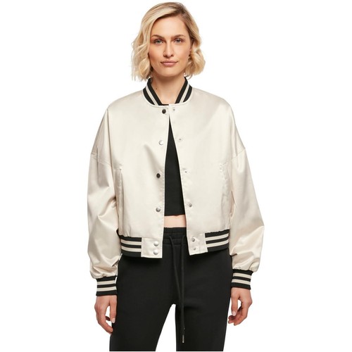Urban Classics Ladies Short Oversized Satin College Jacket Varsity Jacket Women - Picture 21 of 22