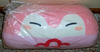 NWT 16'' Koupen chan Penguin Hanamaru Pink Plush Stuffed Cushion Toreba Banpresto