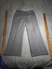 Vtg Talbots Pants Womens Size 4 Wool Linen Blend Tweed Straight Wide Leg Trouser
