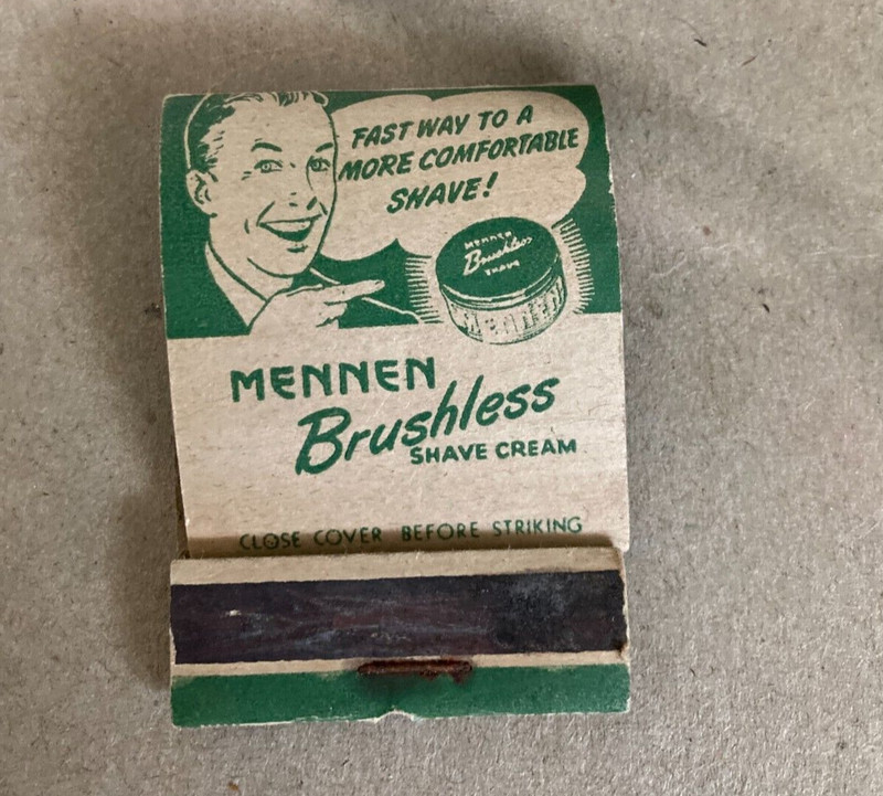 Mennen Brushless Shave Cream Match Book