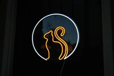 Moon Cat Vivid LED Neon Sign Lamp Light Flex Acrylic Custom Windows Wall Decor