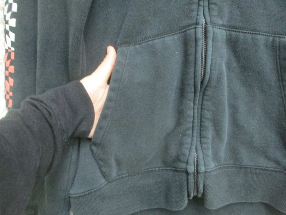 Volcom Sweater Medium Adult Black Hoodie Full Zip Pockets Casual Logo Mens M - Image 3 of 4