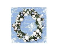 20 Servietten Broste Copenhagen Weihnachten Wreath Kranz Silber Weiss 33X33Cm
