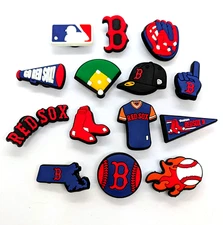 BOSTON RED SOX SHOE CHARMS (14pcs) Baseball Cool Gift Accessories Set Lot