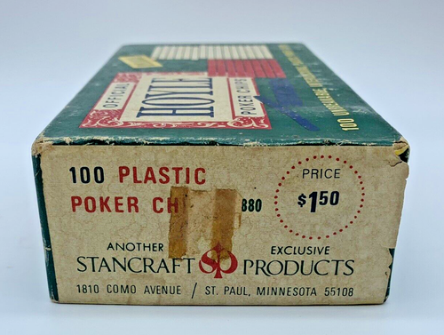 Vintage NOS Hoyle Poker Chips 7880 Plastic 100 Pcs Interlocking Stancraft New - Picture 6 of 8