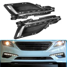Fog Light Left & Right For 2015 2016 2017 Hyundai Sonata Front LED DRL Lamp