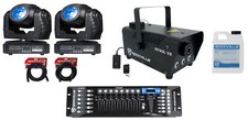 (2) Eliminator Stealth Beam RGBW LED Ruchome reflektory + sterowanie DMX + kable ADJ