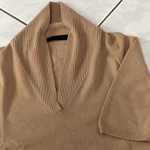 PRADA Pullover kurzarm 100% CASHMERE interessant Strick Feinstrick beige Gr. 42 - Bild 10 von 12