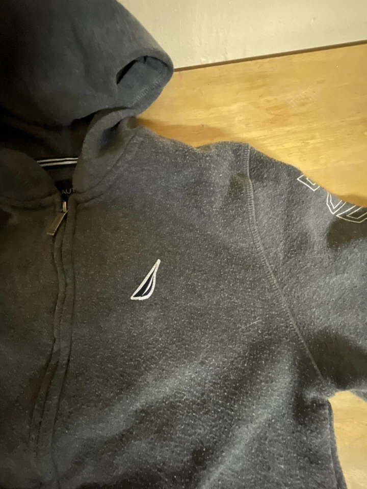 Sudadera con Capucha Nautica Niños Juvenil Manga Mediana Logo Talla 10/12 Foto 2 de 4