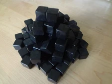 Lot of 100 Blank Black Dice / Counting Cubes 16mm 16 mm D6 Square Gaming Casino
