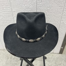 Dorfman Pacific Hat Felt Outback Men Medium Black Western USA Vintage