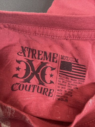 Xtreme Couture Affliction T-Shirt Men Size M Red Short Sleeve Air Raid Skull NEW - Picture 4 of 10