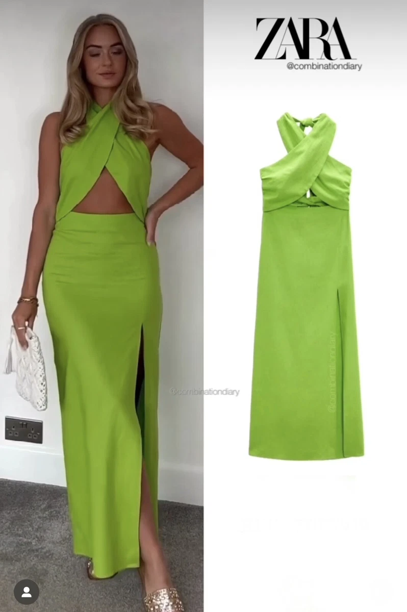 Zara neon green dress 2025