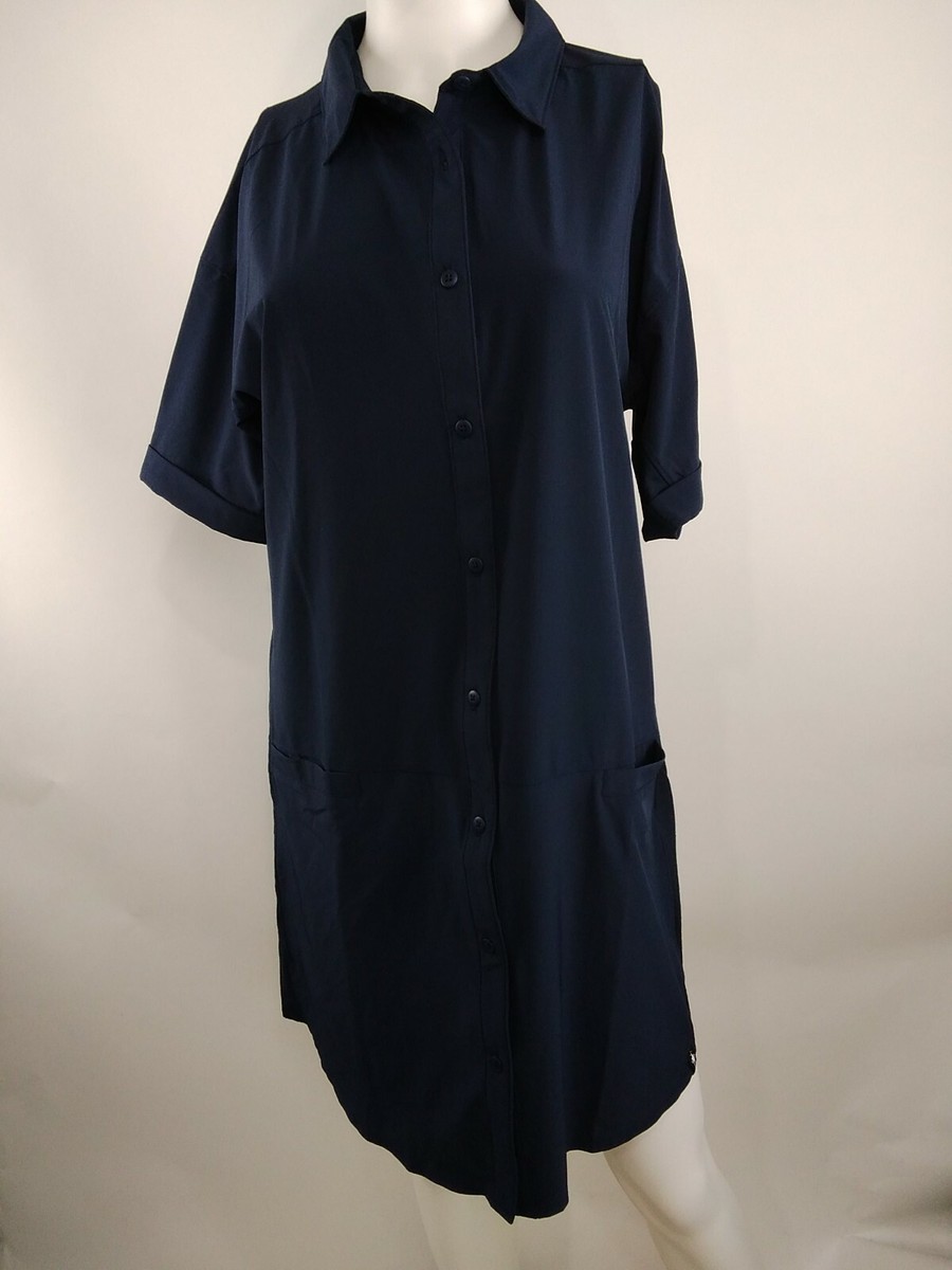 Smartwool Women Merino Sport Shirt Dress Deep Navy Medium 00735