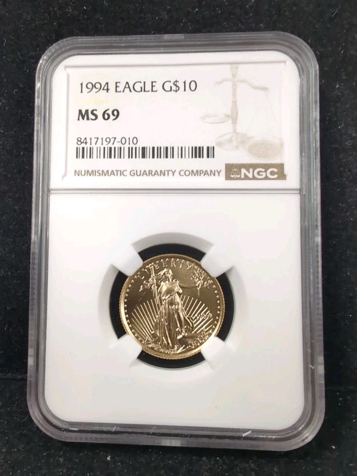 1994 EAGLE G$10 Gold American Eagle 1/4 Oz NGC MS 69 5787 - Image 2 of 4