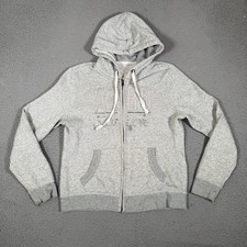 Aeropostale Hoodie Womens Large Gray Full Zip Fleece Casual Preppy Spellout Logo