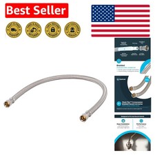 Heavy-Duty 24 Inch Flexible Faucet Supply Line - 3/8 Inch Compression Connector