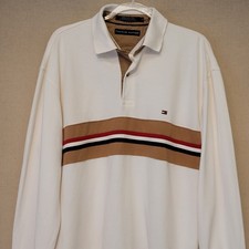 VTG Y2K Tommy Hilfiger Long Sleeve Pique Knit Polo Shirt Men's L Preppy Golf