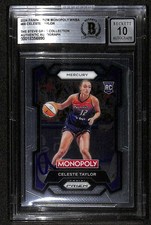 Celeste Taylor Signed 2024 Panini Prizm Monopoly WNBA Rookie Card Beckett 10