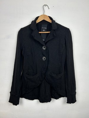 Studio B3 Blazer Schwarz Avantgarde Baumwolle Knopf Damen 32 34