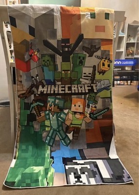 Minecraft Bath Towel Cotton Multicolor Steve Alex Creeper Enderman