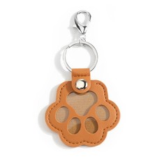 Pet Hair Storage Keychain Faux Leather Paw Print Keychains for Women Keepsake...