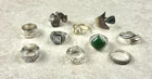 Lot Of 10 Vintage Sterling Silver Rings Sizes 4-8 Weight 49g