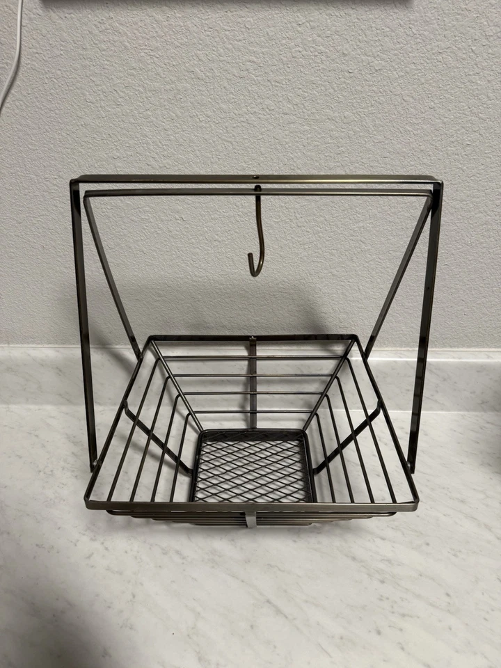 Черная металлическая корзина для фруктов с отдельной банановой вешалкой или подвесной корзиной - Изображение 3 из 3