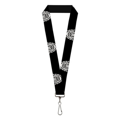 Buckle-Down Lanyard-1.0''-Native American Skull Black/White One Size  (US IMPORT)