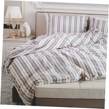, 100 Natural Cotton Duvet Cover Set Queen Size, Linen Queen 90"x90" Milas