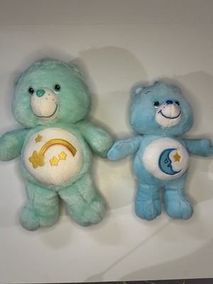 Set/2 Vintage Care Bare Plushies Bedtime Bear And Glow In The Dark Wish Bear