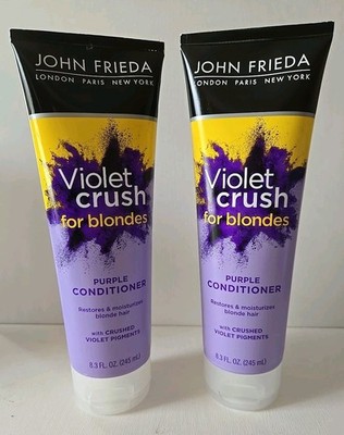 2 Tubes / John Frieda VIOLET CRUSH for Blondes Purple Conditioner Restores 8.3oz